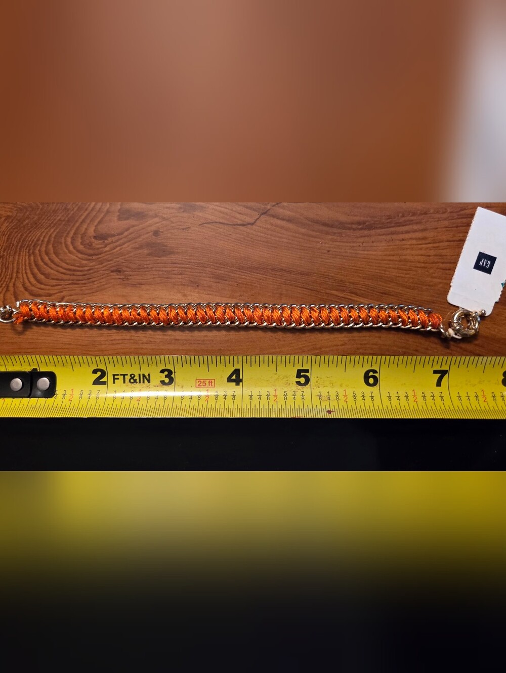 Womens NWT Orange With Gold Chain Bracelet By The GAP 7"